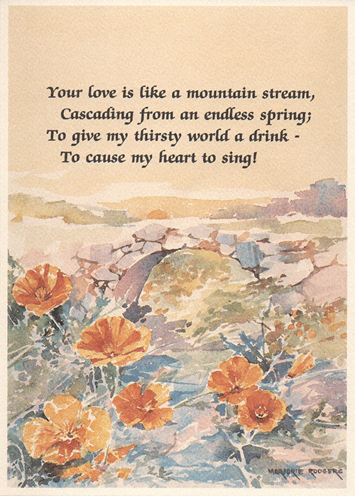 Pearls of Love - Romantic Card No. 3 - Mountain Stream