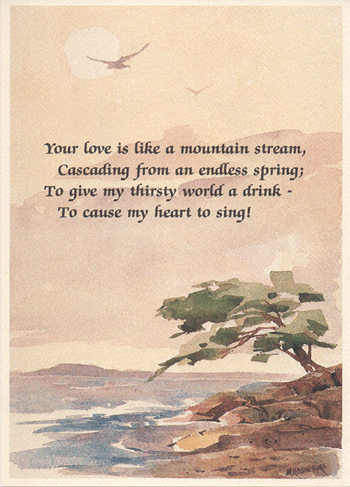 Pearls of Love - Romantic Card No. 2 - Mountain Stream
